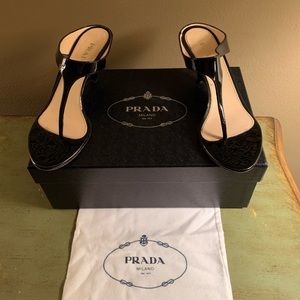 Used Prada Wedge Sandals
